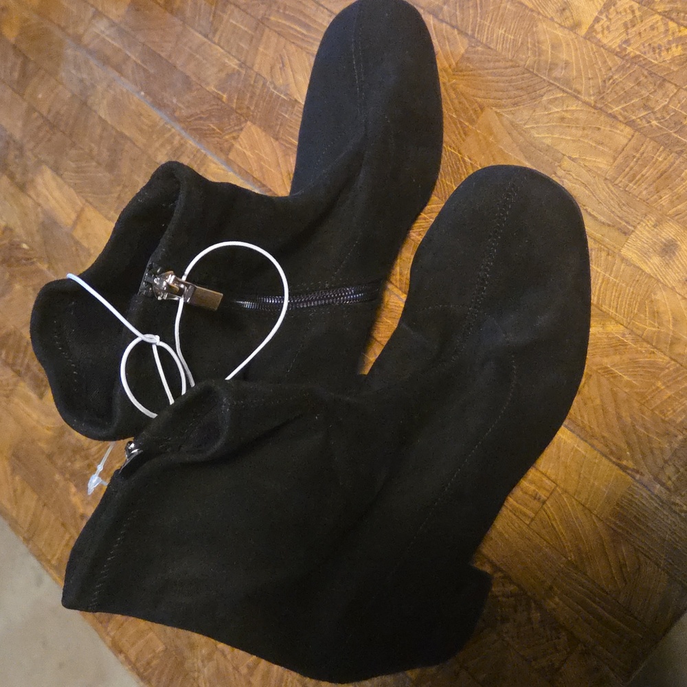 a new day Black Suede Ankle Boots